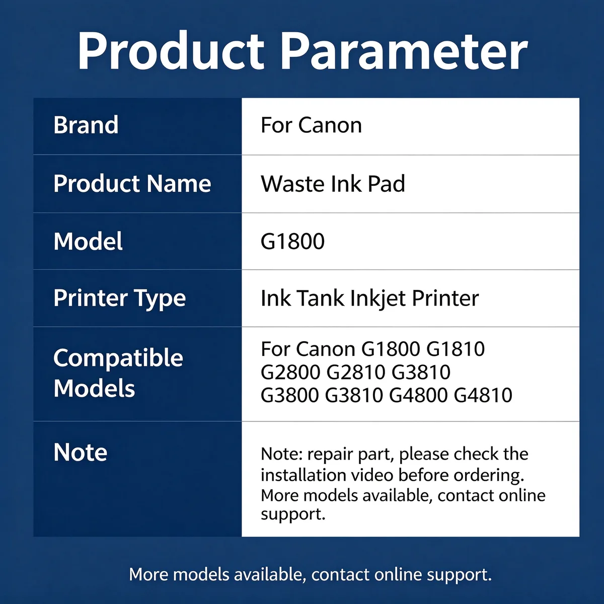 For Canon G1800 Waste Ink Pad view 4