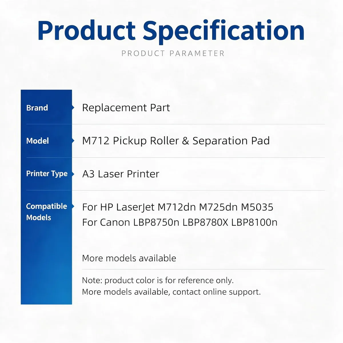 For Canon LBP8750n Manual Pickup Roller & Separation Pad view 5