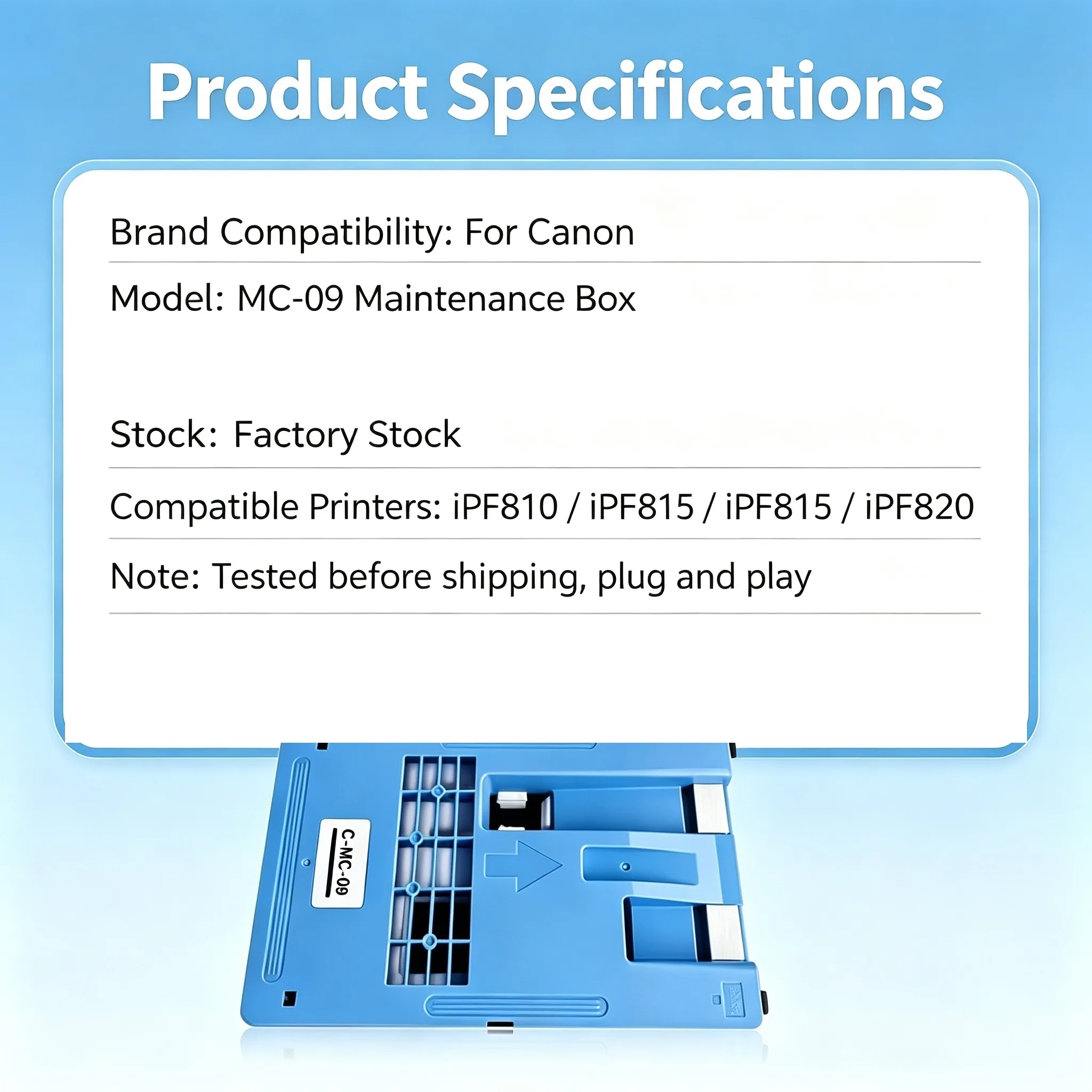 Canon MC-09 Maintenance Cartridge — iPF810 iPF815 iPF820 view 2