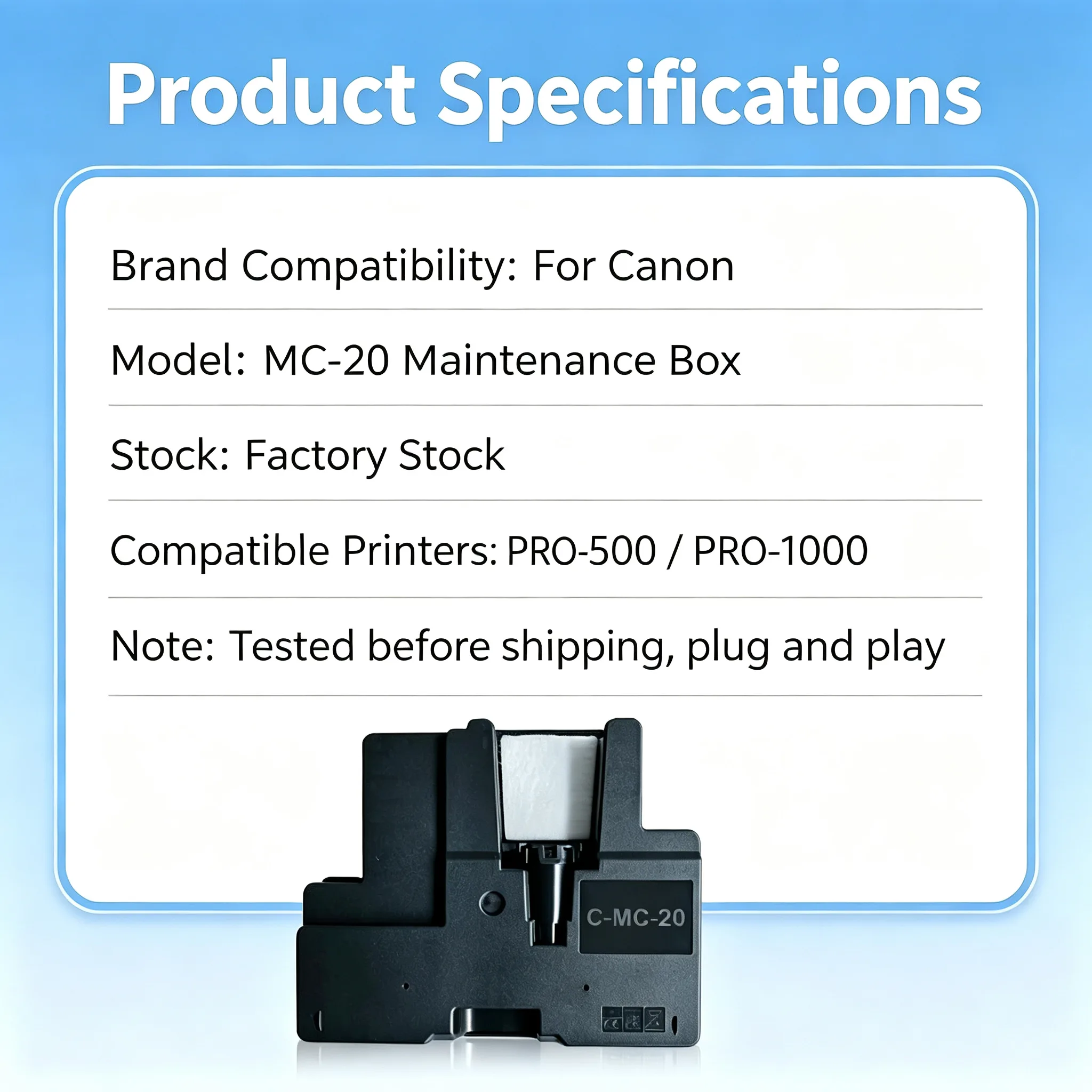 Canon MC-20 Maintenance Cartridge — PRO-500 PRO-1000 view 2