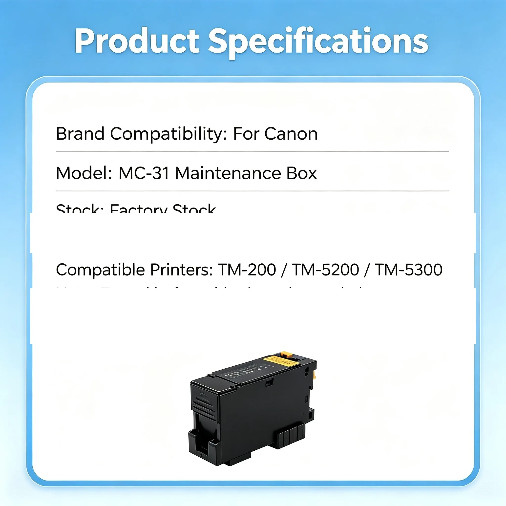 Canon MC-31 Maintenance Cartridge — TM-200 TM-300 TM-5200 view 2