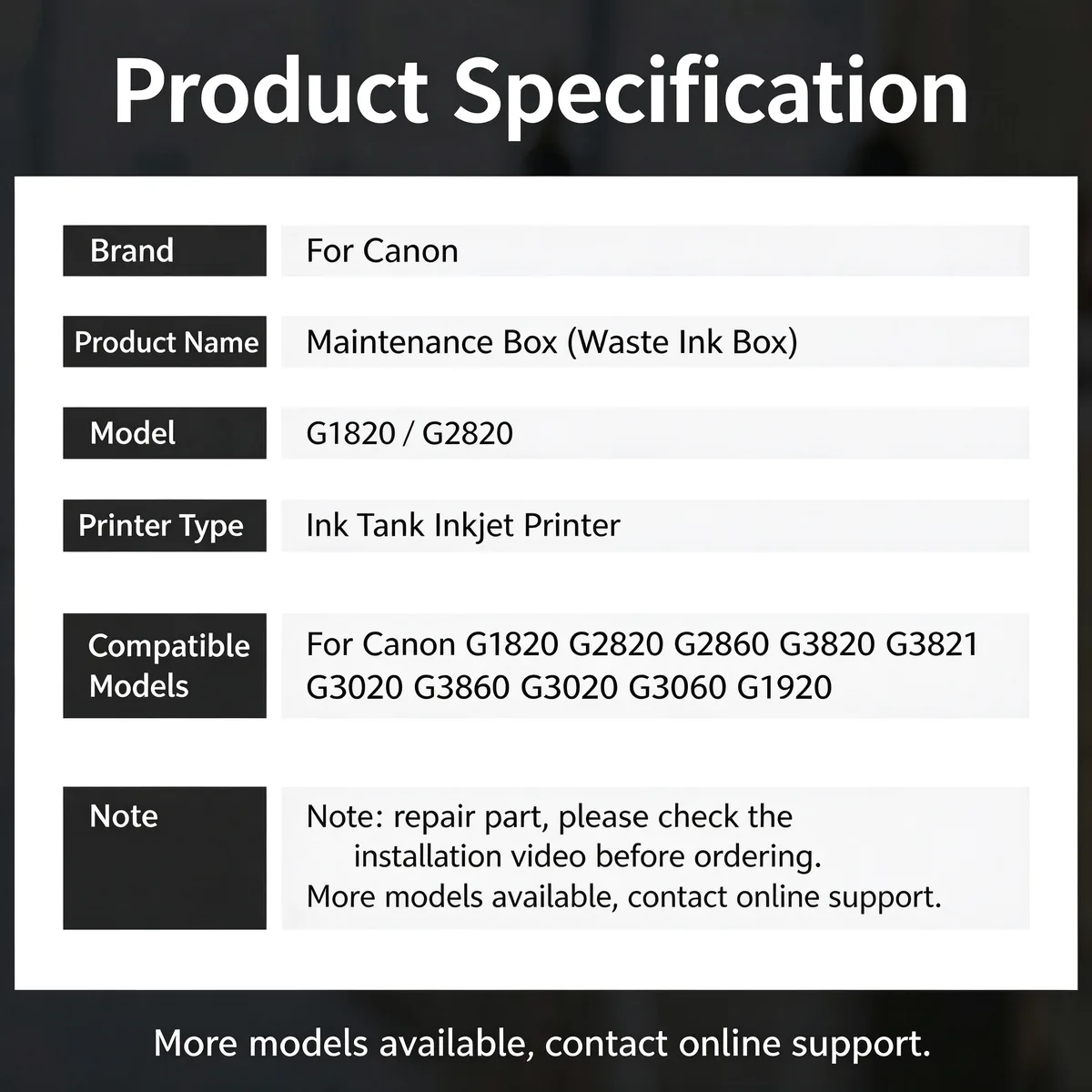 For Canon MC-G02 Maintenance Box view 4