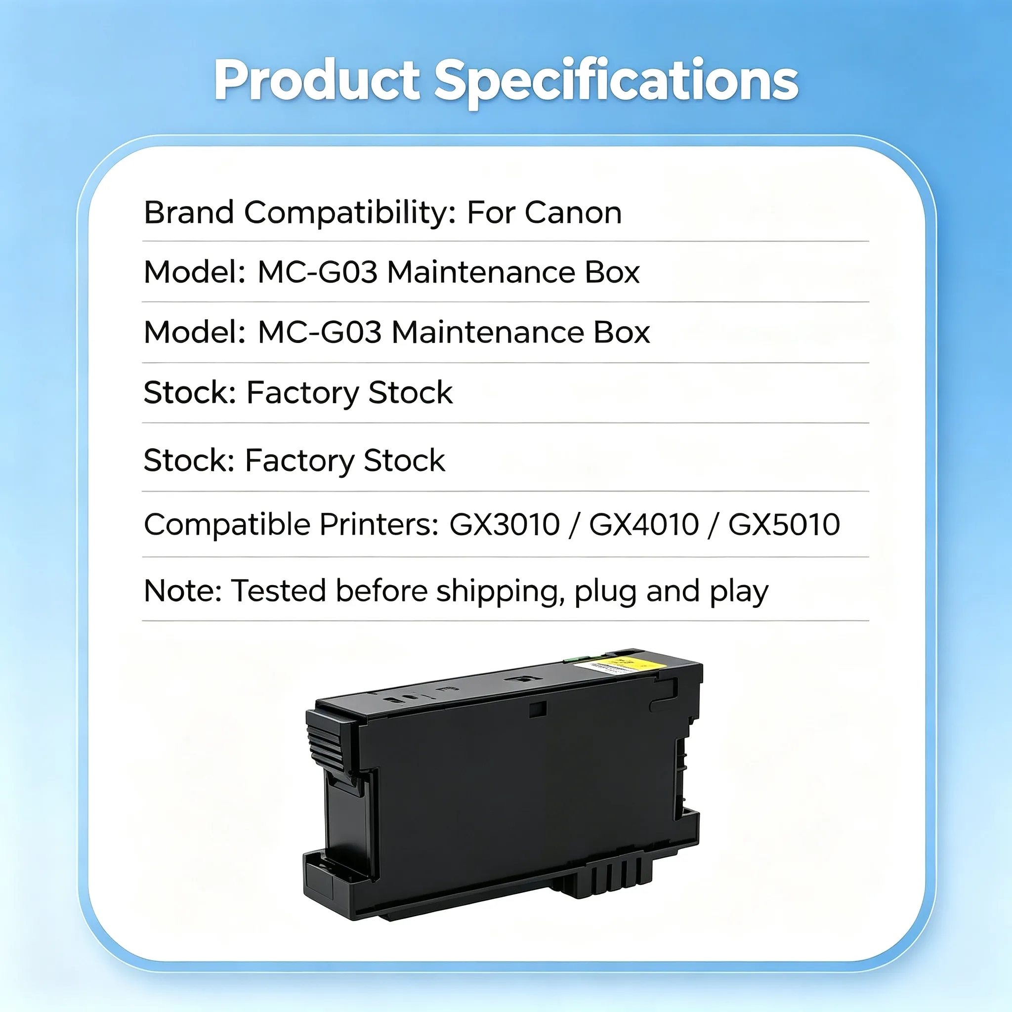 Canon MC-G03 Maintenance Cartridge — GX3010 GX4010 view 2