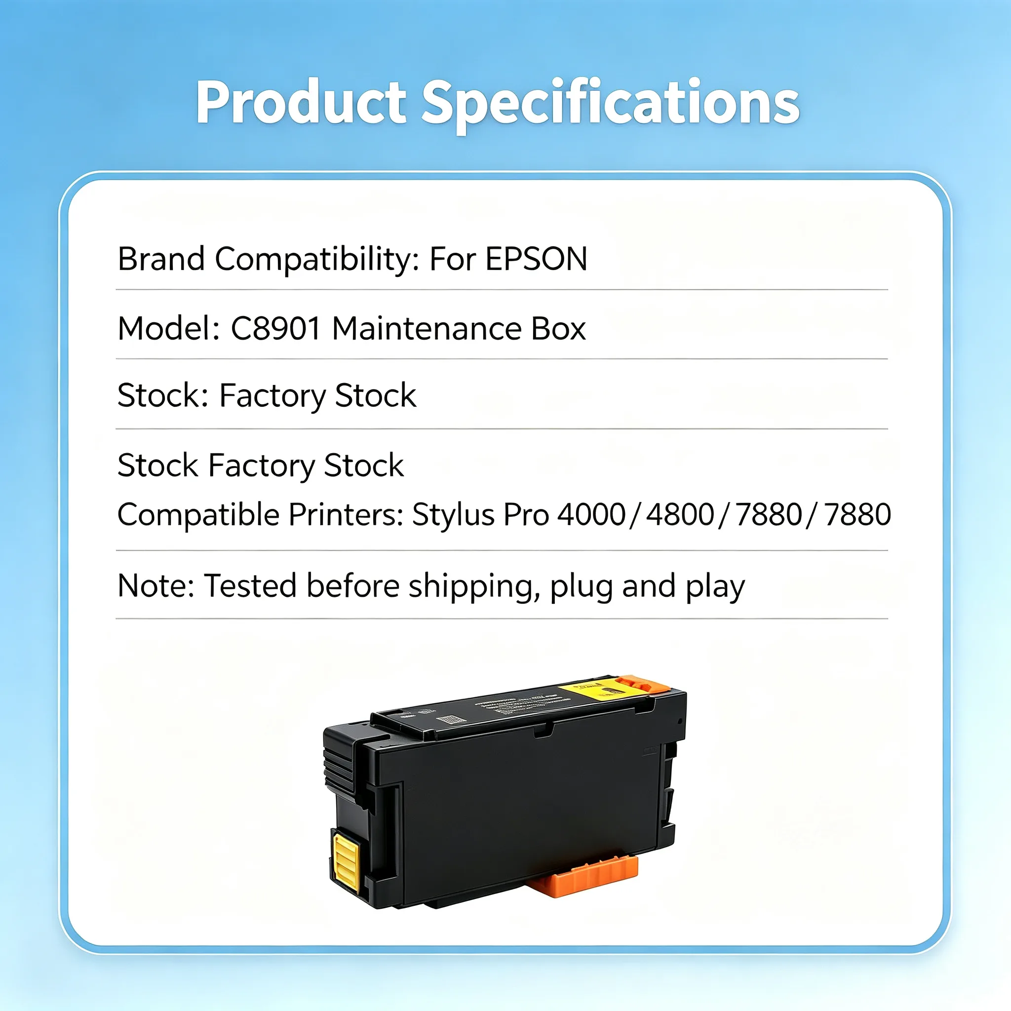 Epson C8901 Maintenance Box — Stylus Pro 4000 4800 7880 view 2