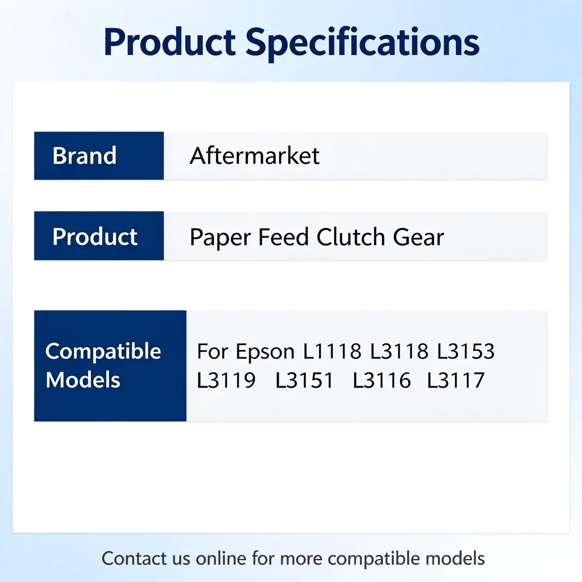 For Epson L3118 Paper Feed Clutch Gear view 4