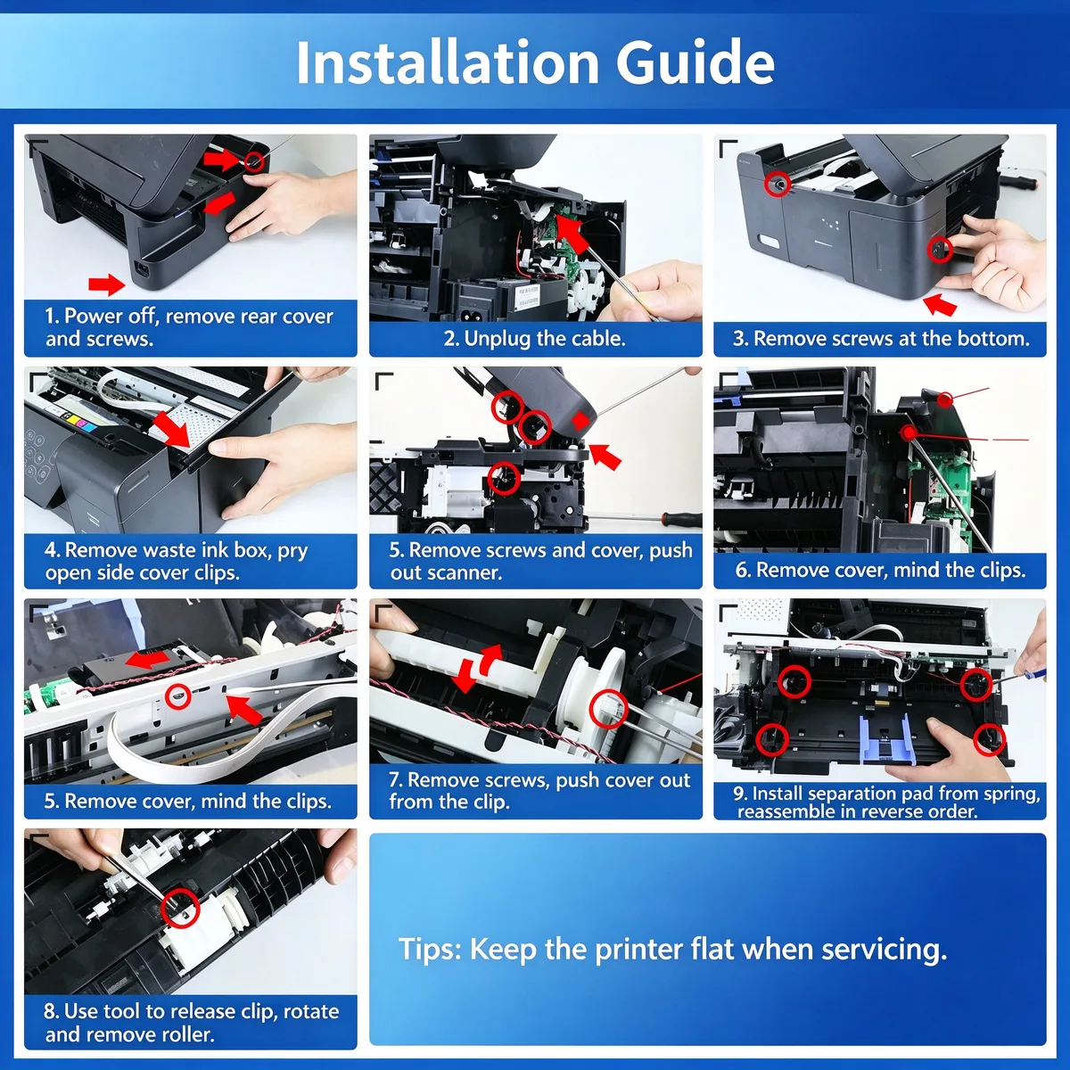 For Epson L4158 Pickup Roller and Separation Pad view 5