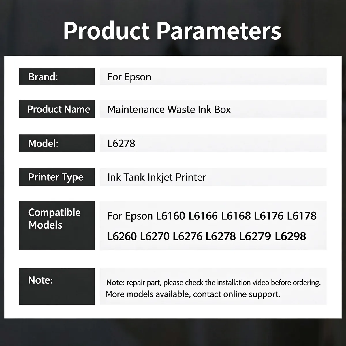 For Epson L6278 T04D1 Maintenance Waste Ink Box view 5