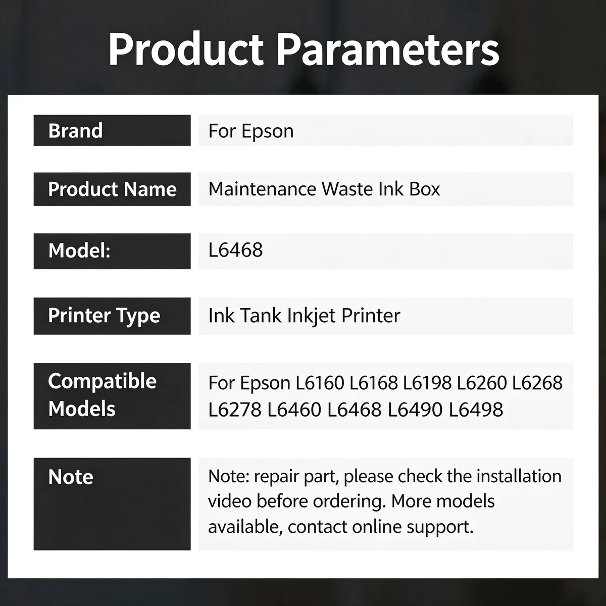 For Epson L6468 T04D1 Maintenance Waste Ink Box view 4