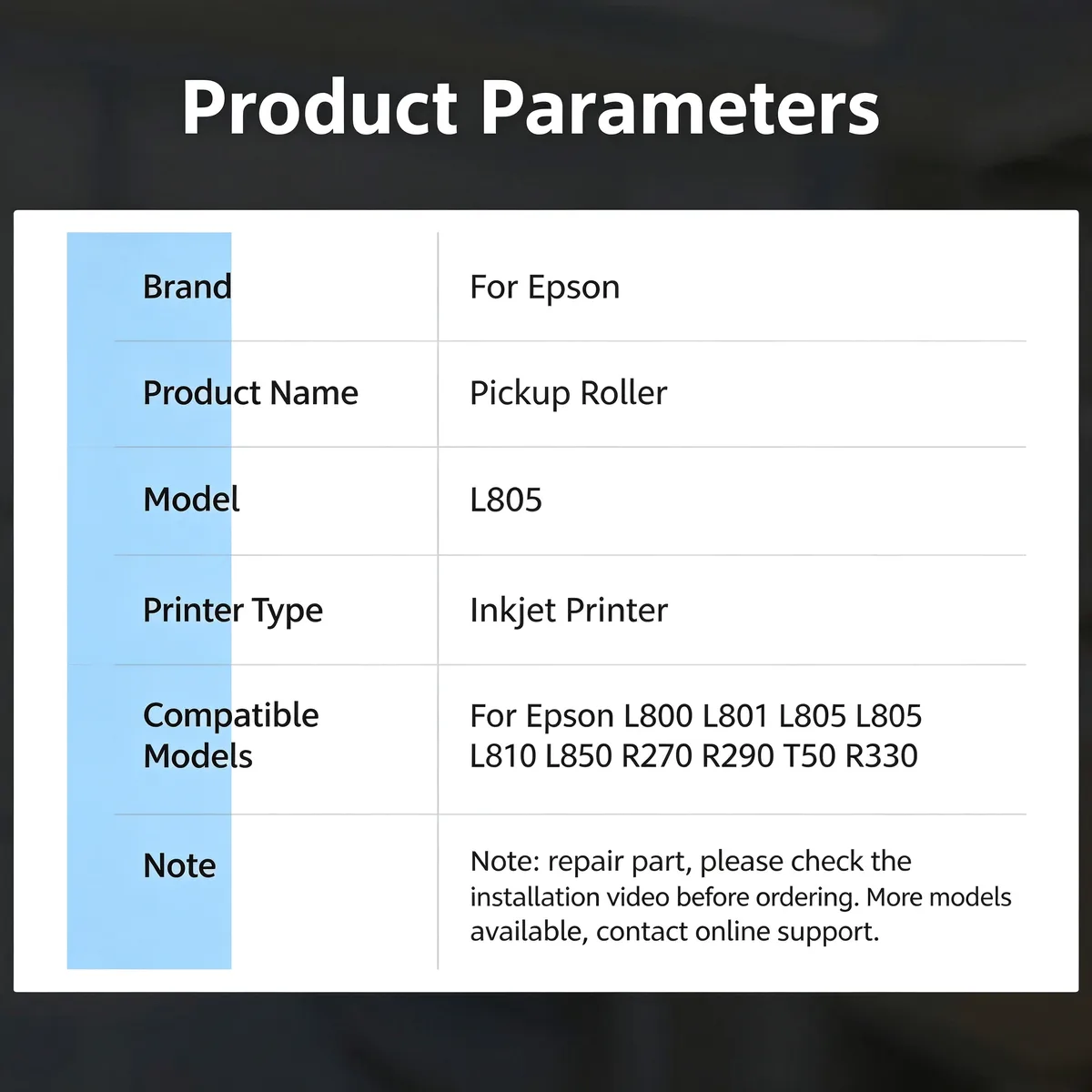 For Epson L805 Pickup Roller and Separation Pad view 4