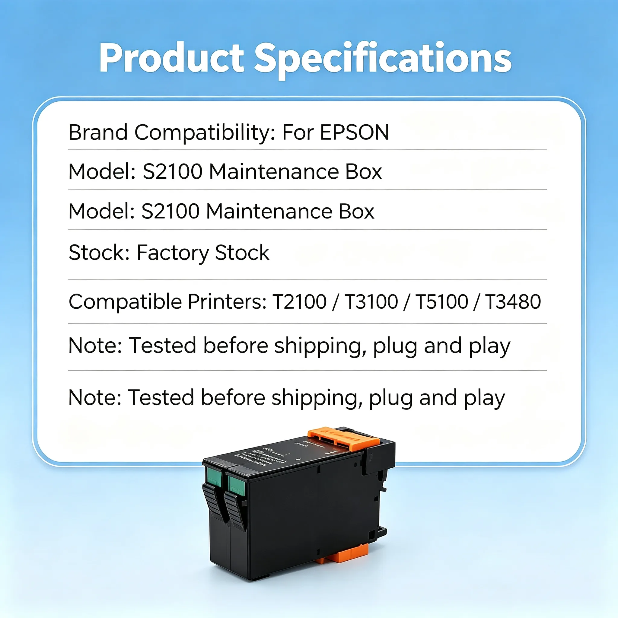 Epson S2100 Maintenance Box — T2100 T3100 T5100 T3480 view 2