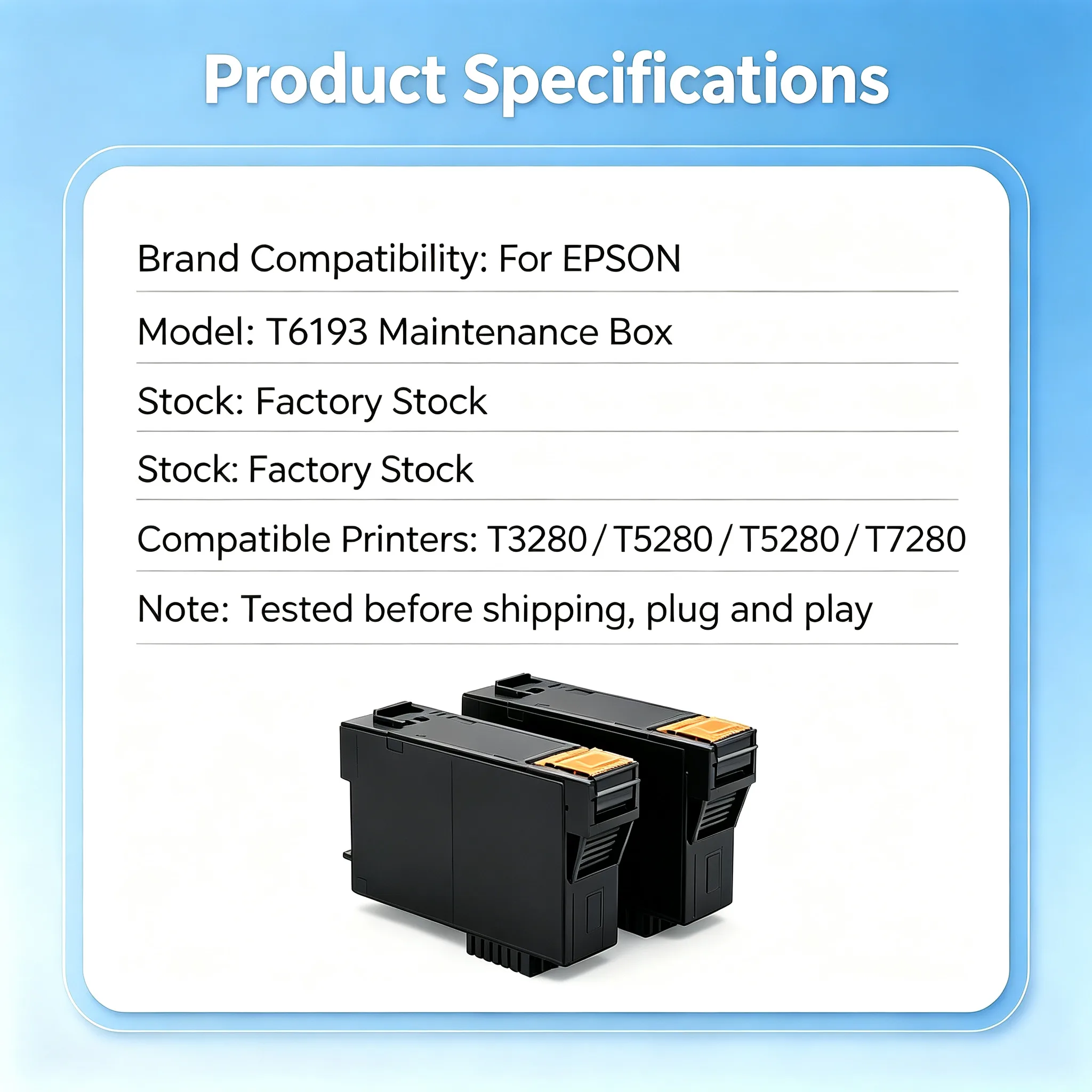 Epson T6193 Maintenance Box — T3280 T5280 T7280 view 2