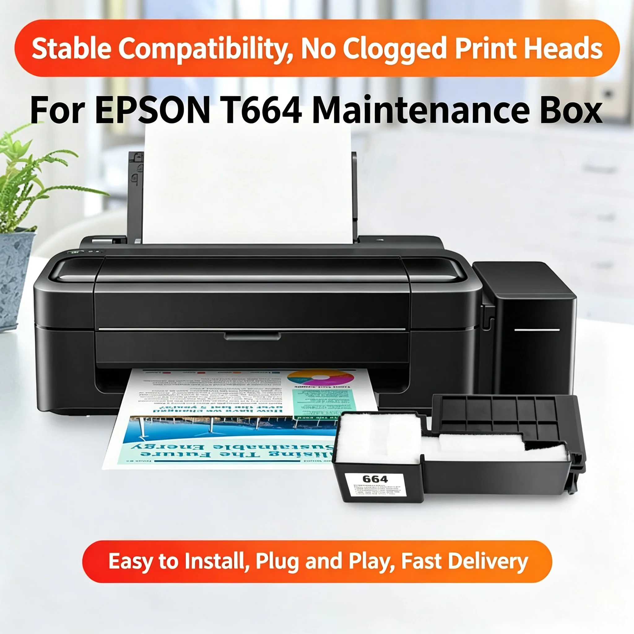 Epson T664 Maintenance Box view 4