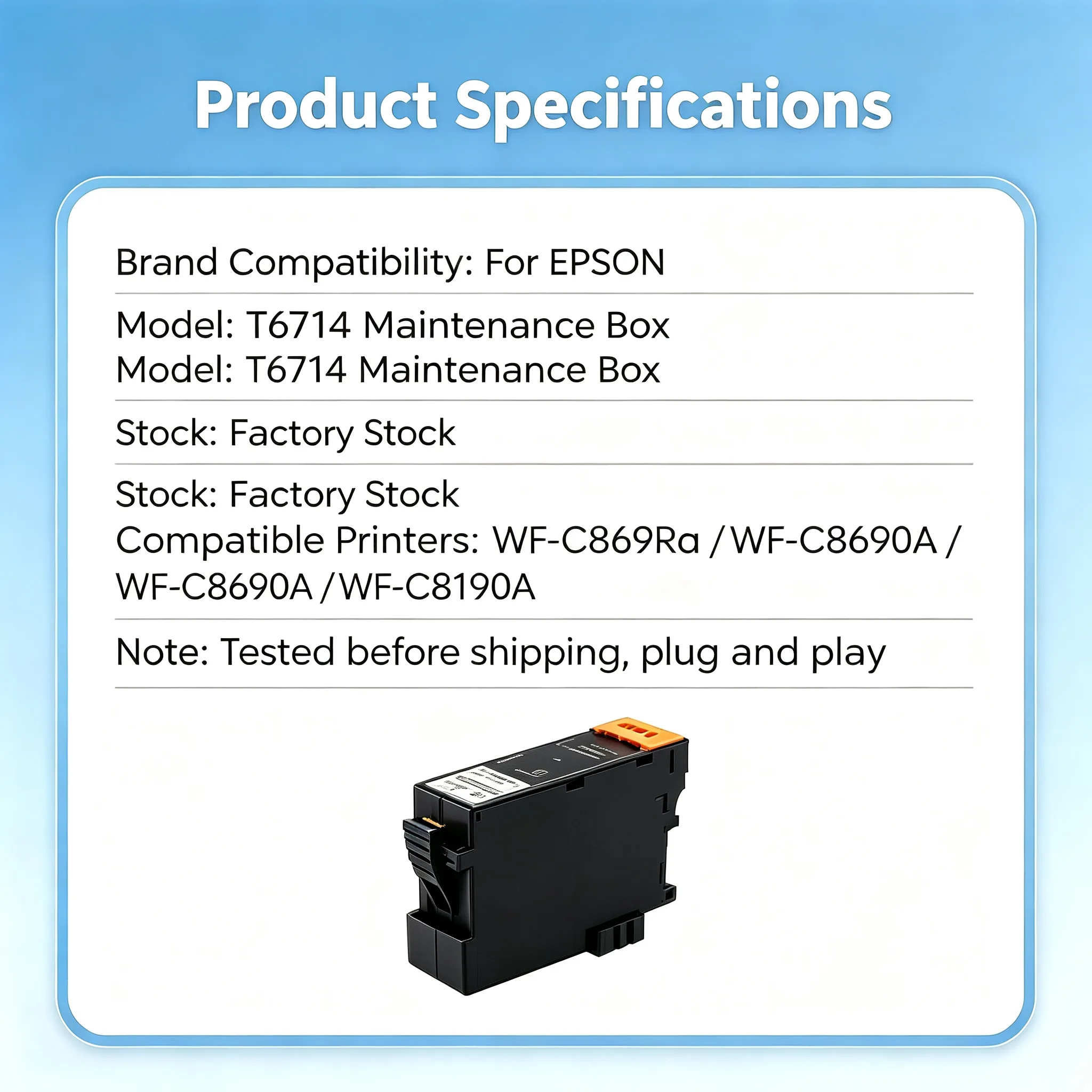 Epson T6714 Maintenance Box — WF-C869Ra WF-C8690A view 2
