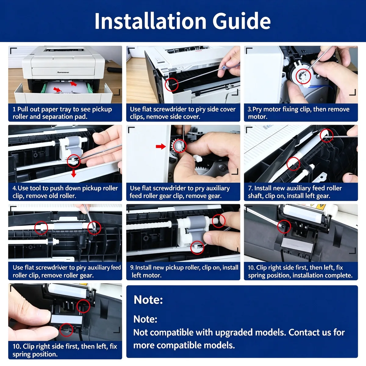 For Fuji Xerox P225d Pickup Roller view 5