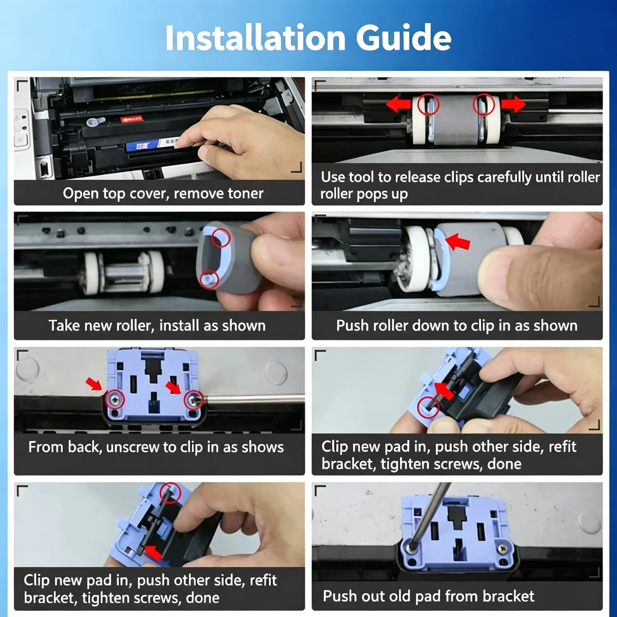 For HP 1008 Pickup Roller & Separation Pad Kit view 5