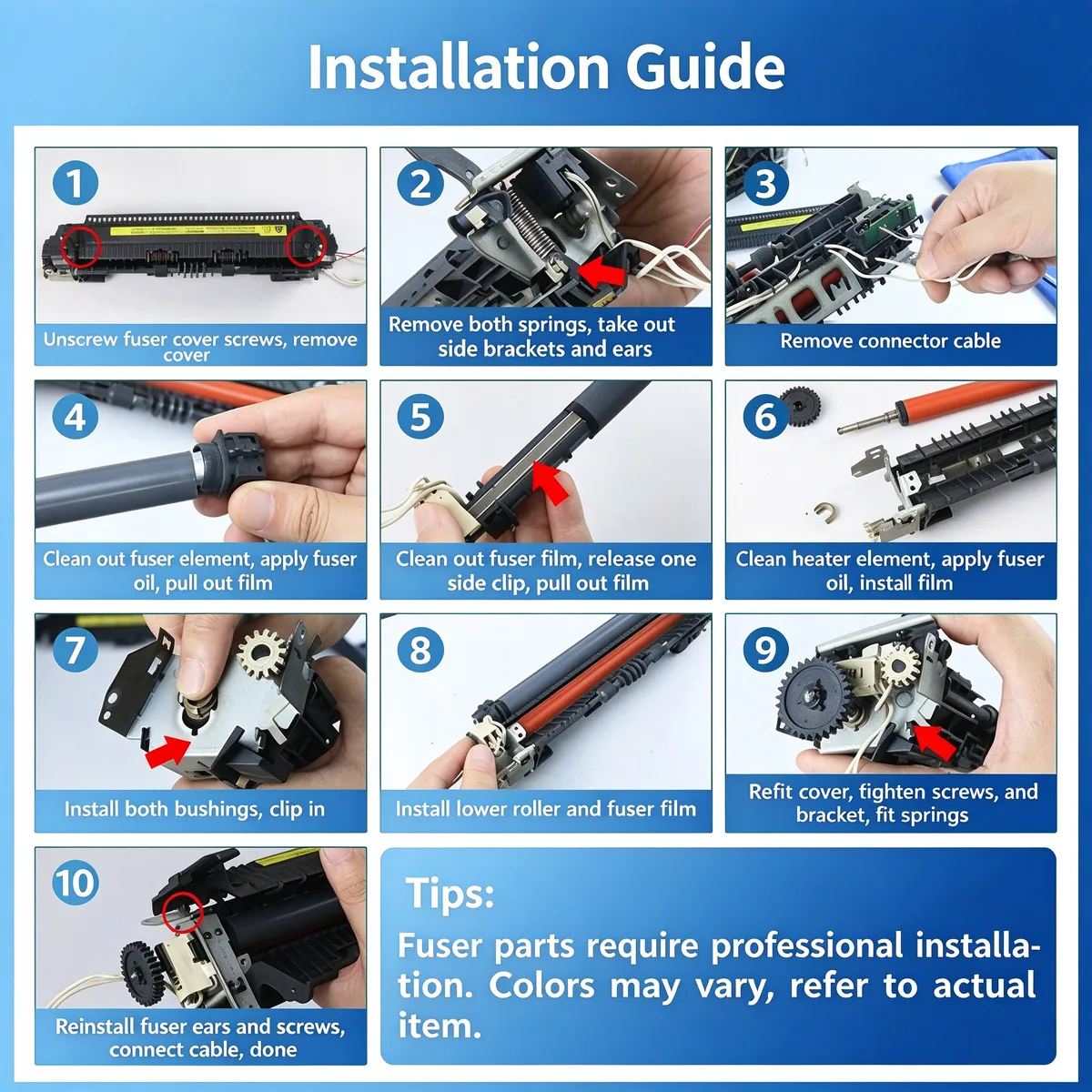 For HP 1020 Fuser Lower Pressure Roller view 5