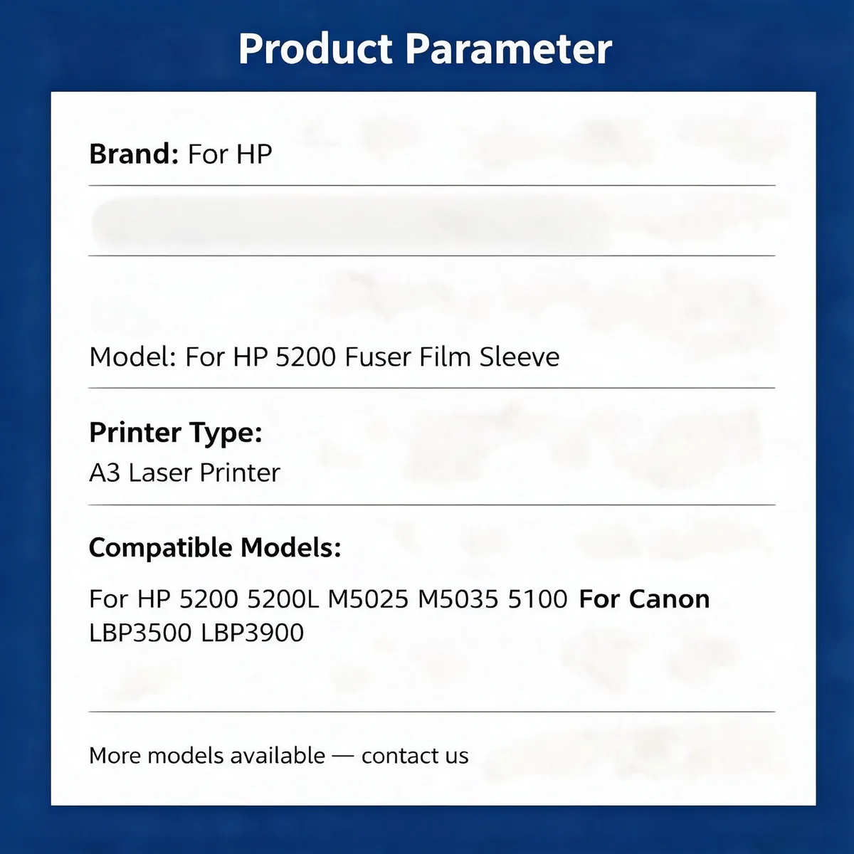 For HP 5200 Fuser Film Sleeve view 4