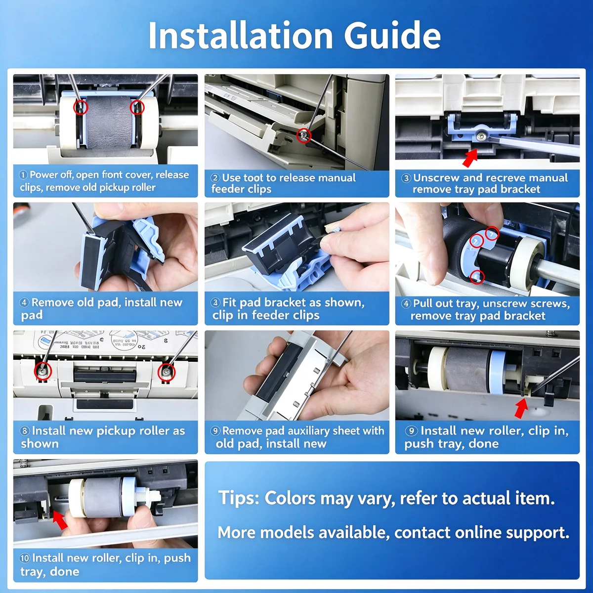 For HP 5200 Paper Pickup Roller & Separation Pad Kit view 5