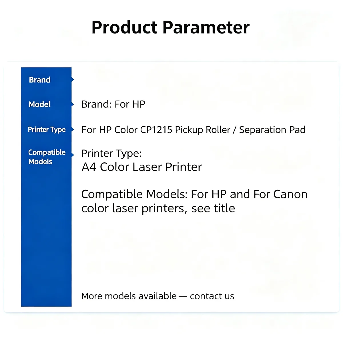 For HP Color CP1215 Pickup Roller & Separation Pad Kit view 4