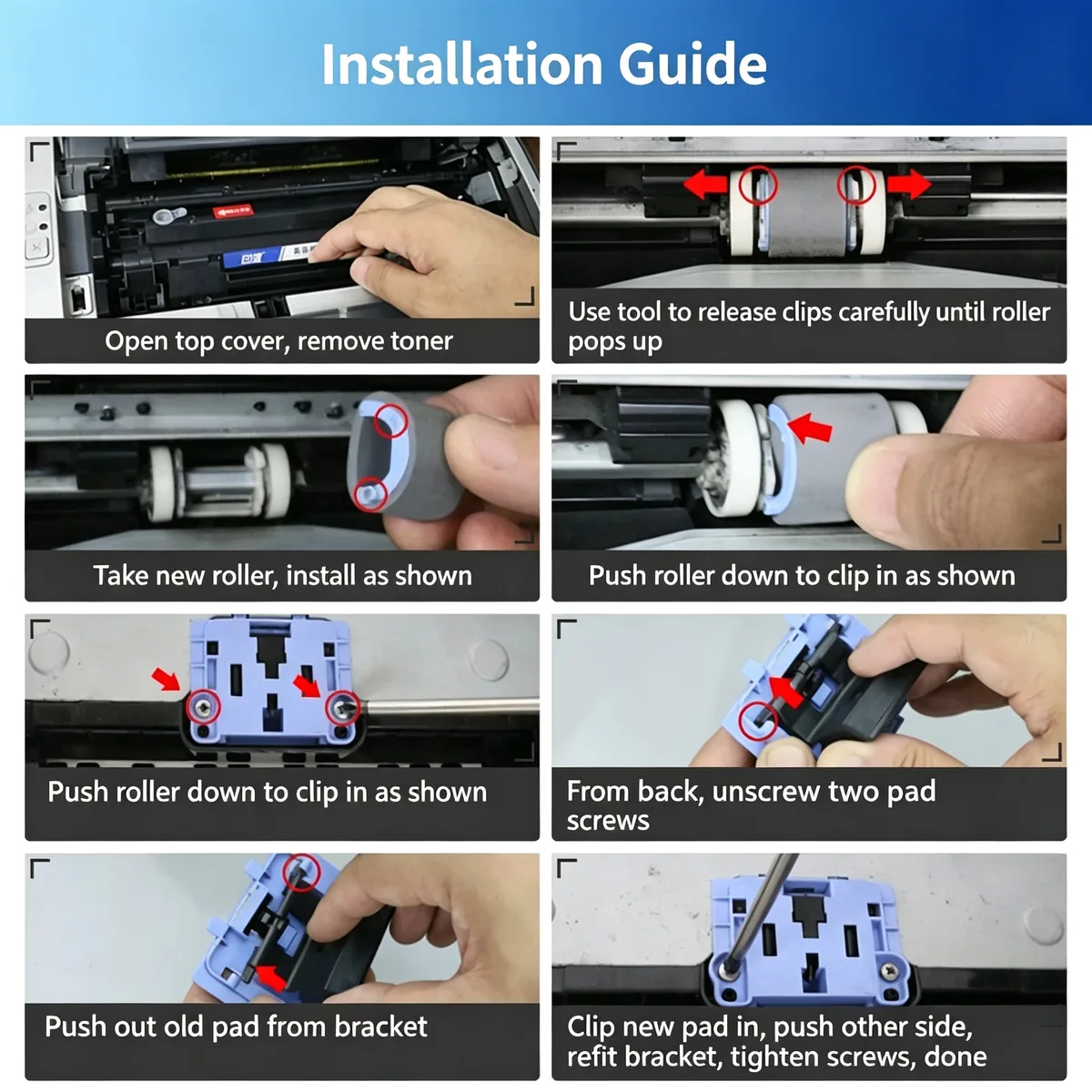 For HP CP1025 Pickup Roller & Separation Pad Kit view 5