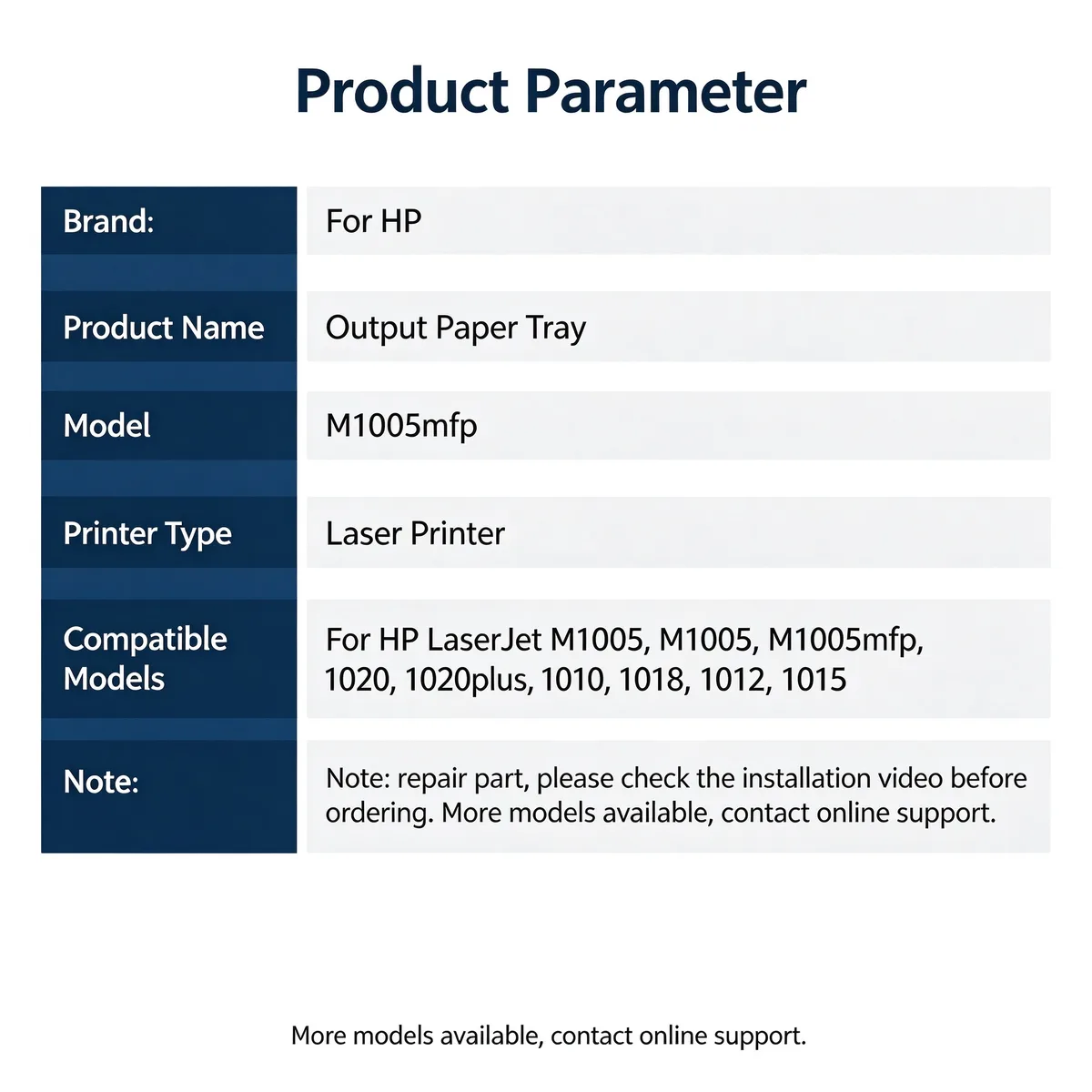 For HP M1005 Output Paper Tray view 5