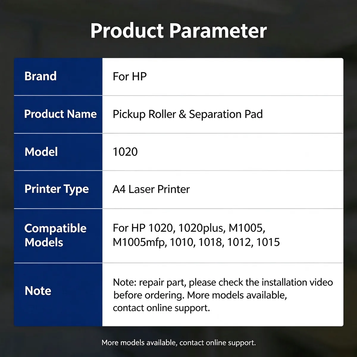 For HP M1005 Pickup Roller & Separation Pad Kit view 5