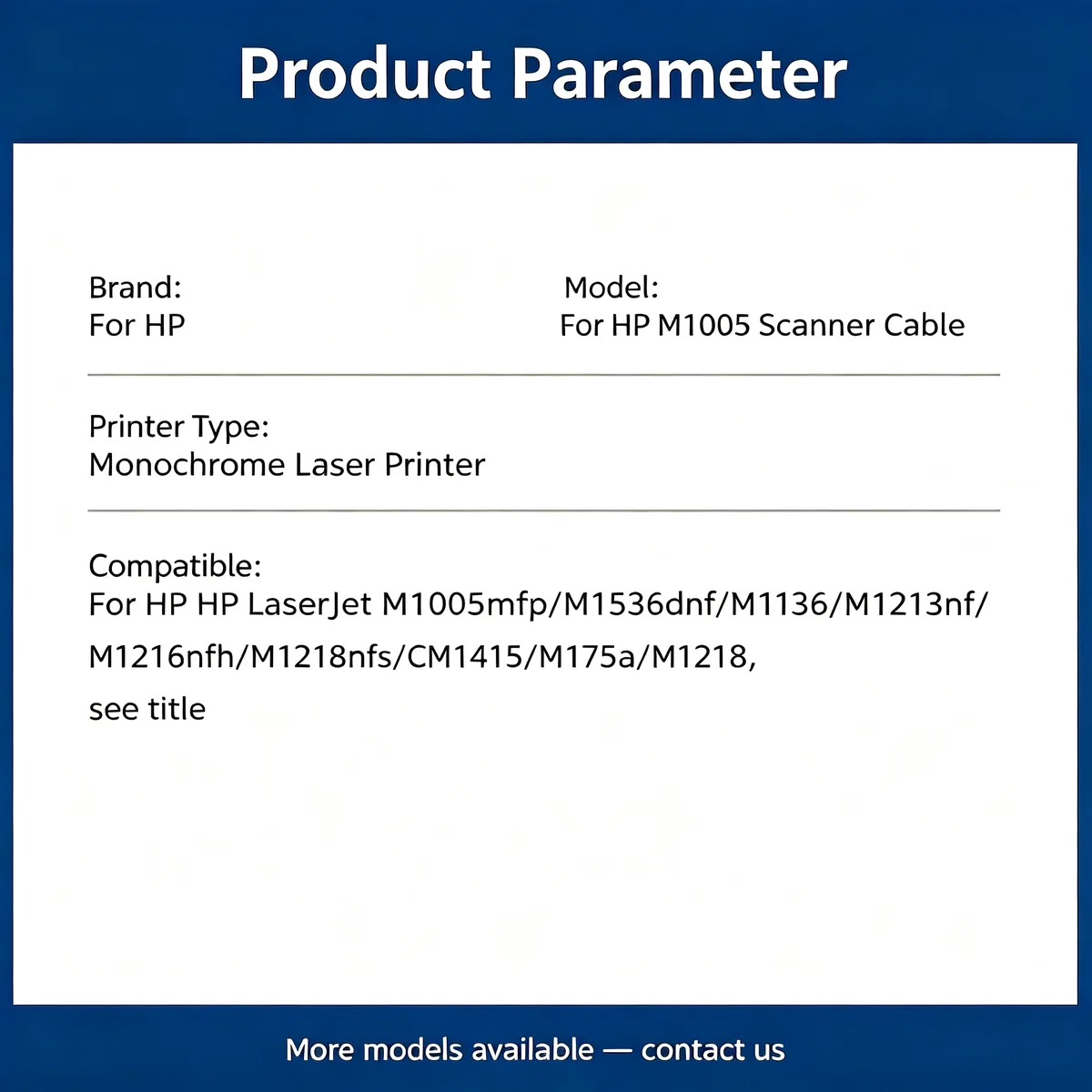 For HP M1005 Scanner Cable view 4