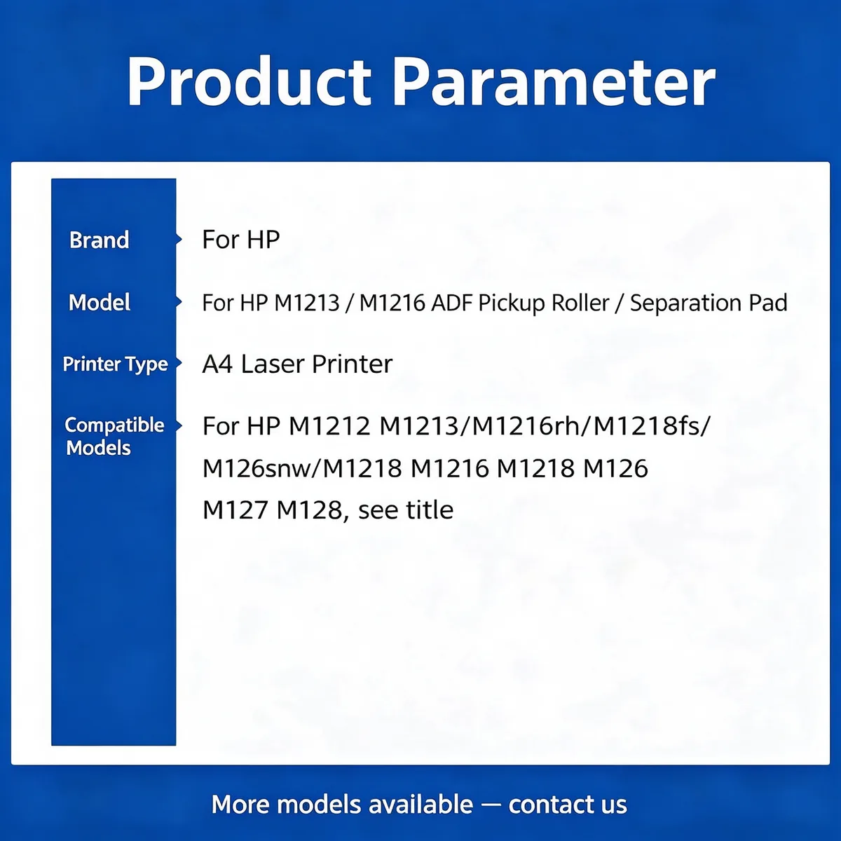 For HP M1213 ADF Pickup Roller & Separation Pad Kit view 4