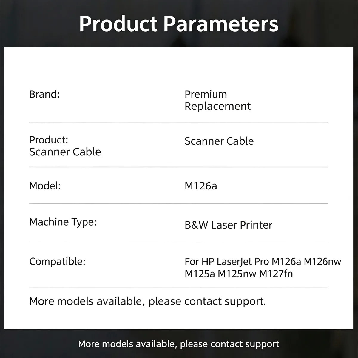 For HP M126a Scanner Cable view 4
