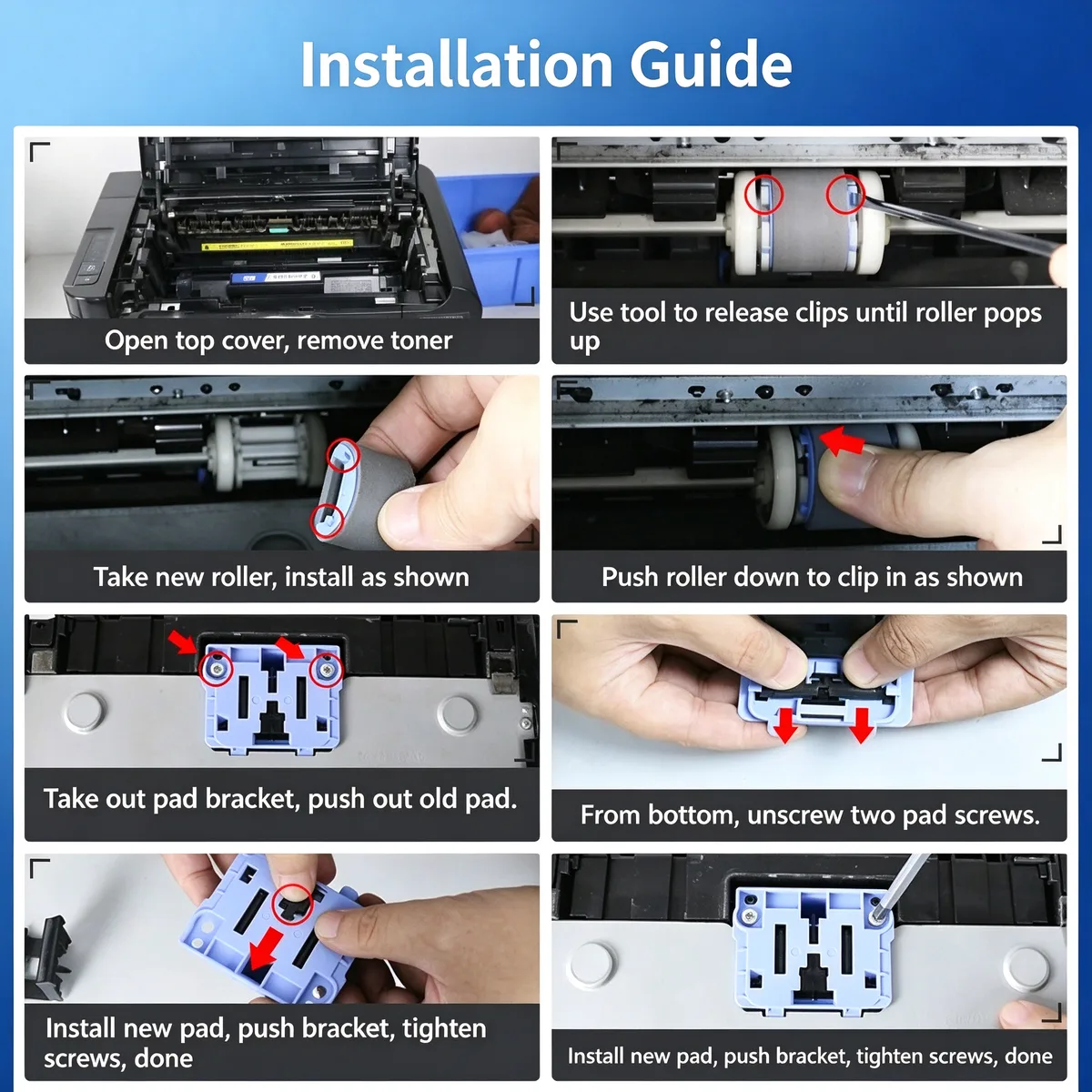 For HP M1522 Pickup Roller & Separation Pad Kit view 5