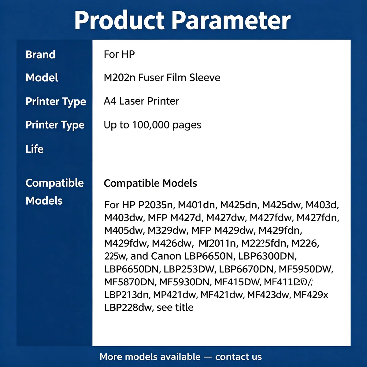 For HP M202n Fuser Film Sleeve view 4