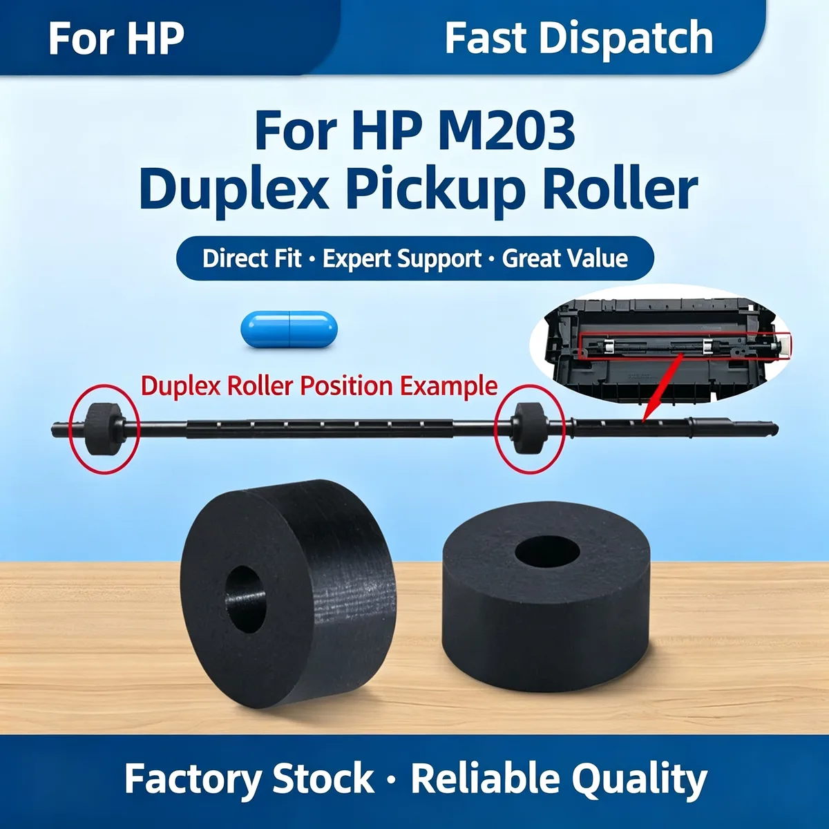 For HP M203d Duplex Pickup Roller view 1