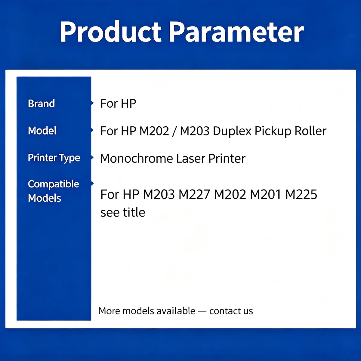 For HP M203d Duplex Pickup Roller view 5