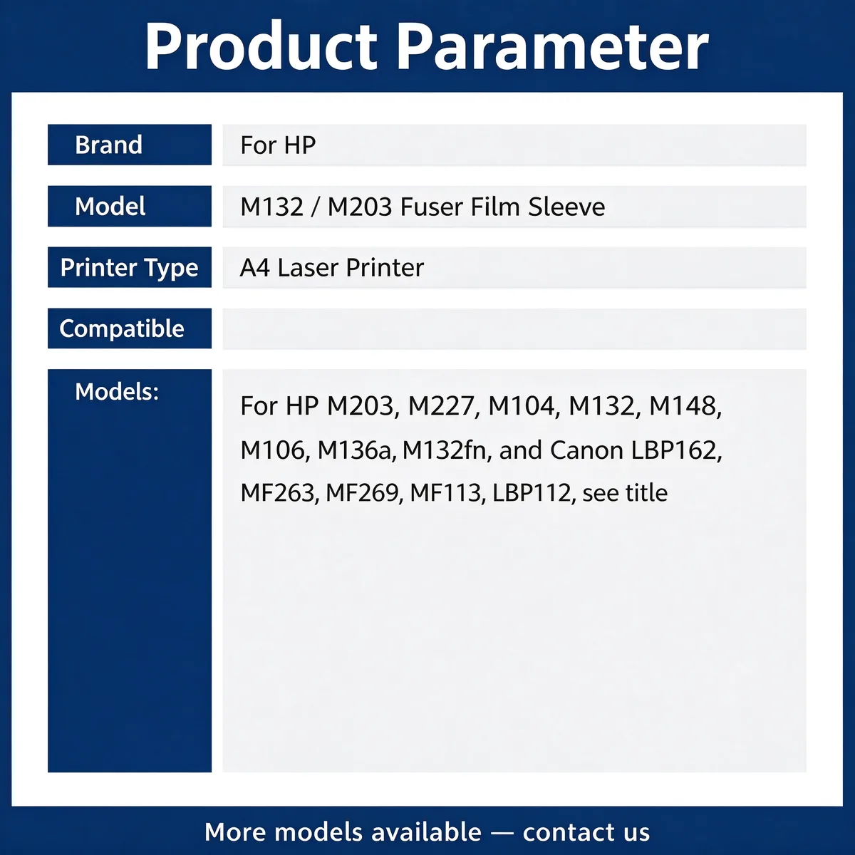 For HP M203d Fuser Film Sleeve view 4