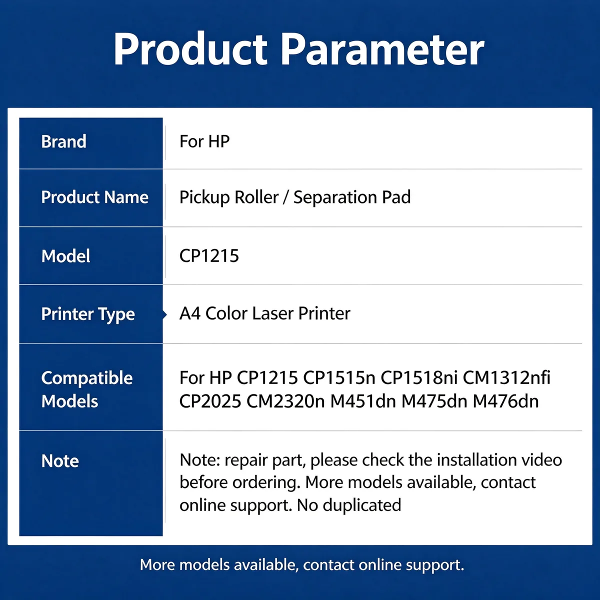 For HP M451dn Pickup Roller & Separation Pad Kit view 4