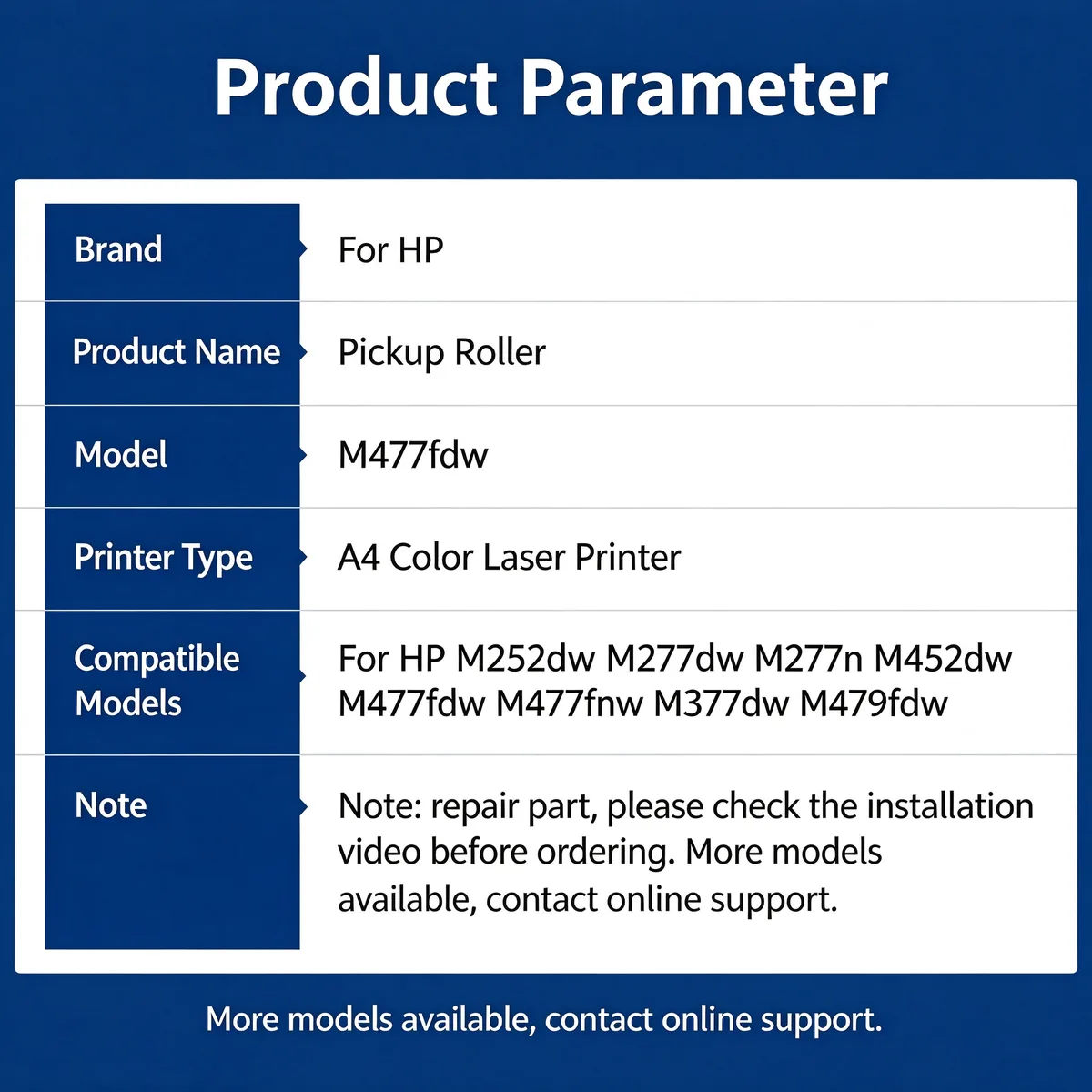 For HP M477fdw Pickup Roller view 4