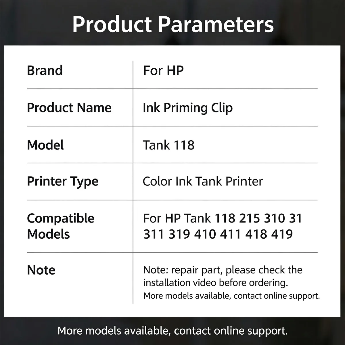 For HP Tank 118 Ink Priming Clip Kit view 4