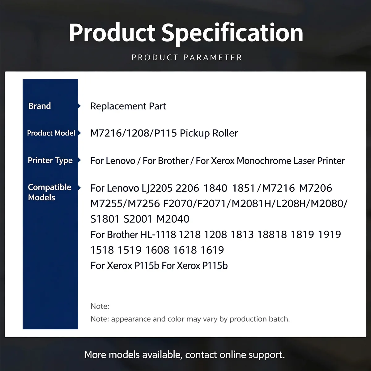 For Lenovo M7216 Pickup Roller + Separation Pad view 4