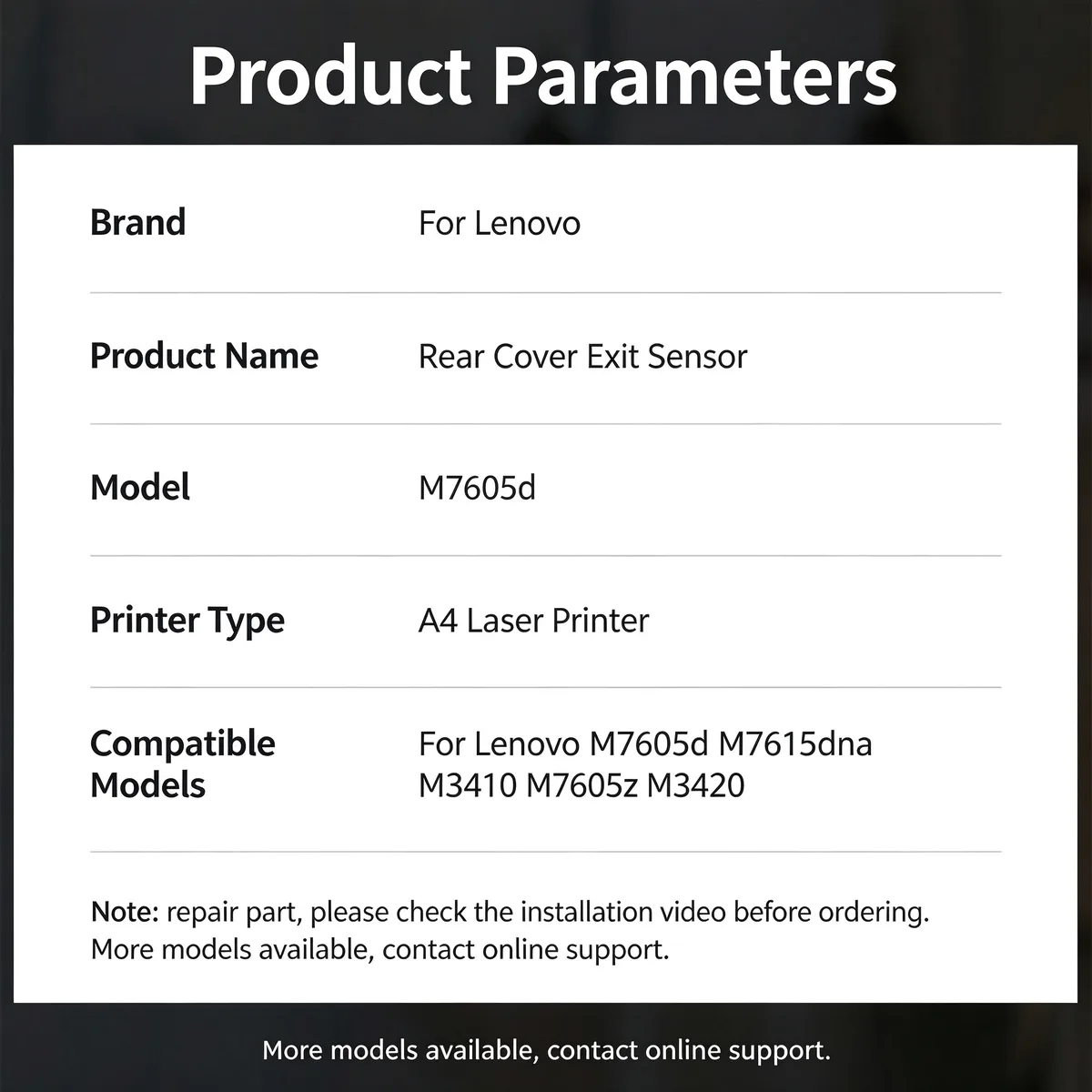For Lenovo M7605d Rear Cover Exit Sensor view 4