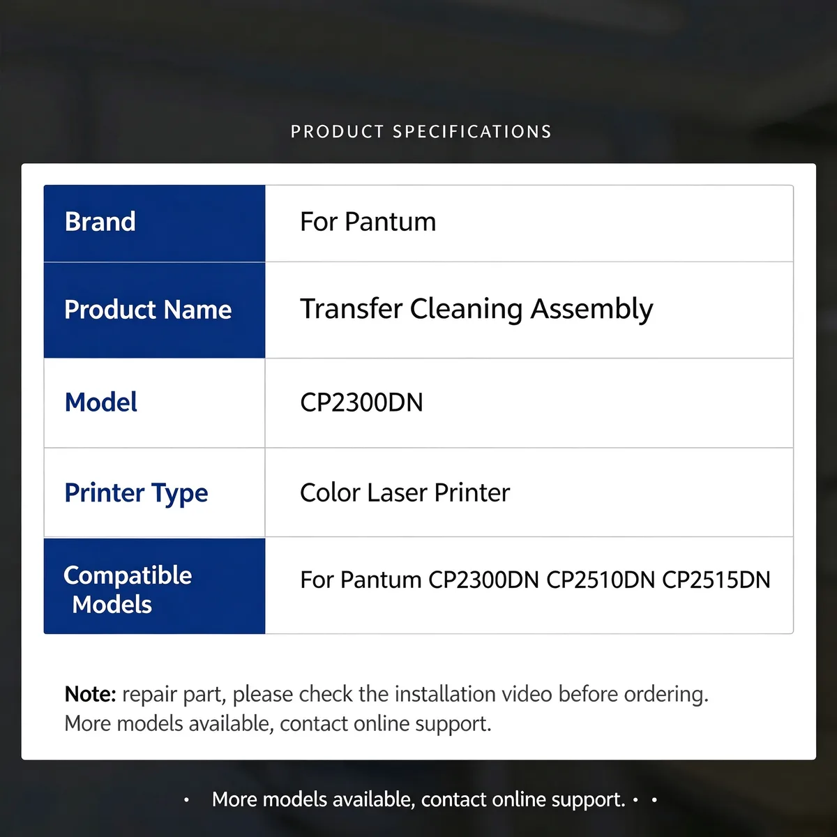 For Pantum CP2300DN Transfer Cleaning Assembly view 4