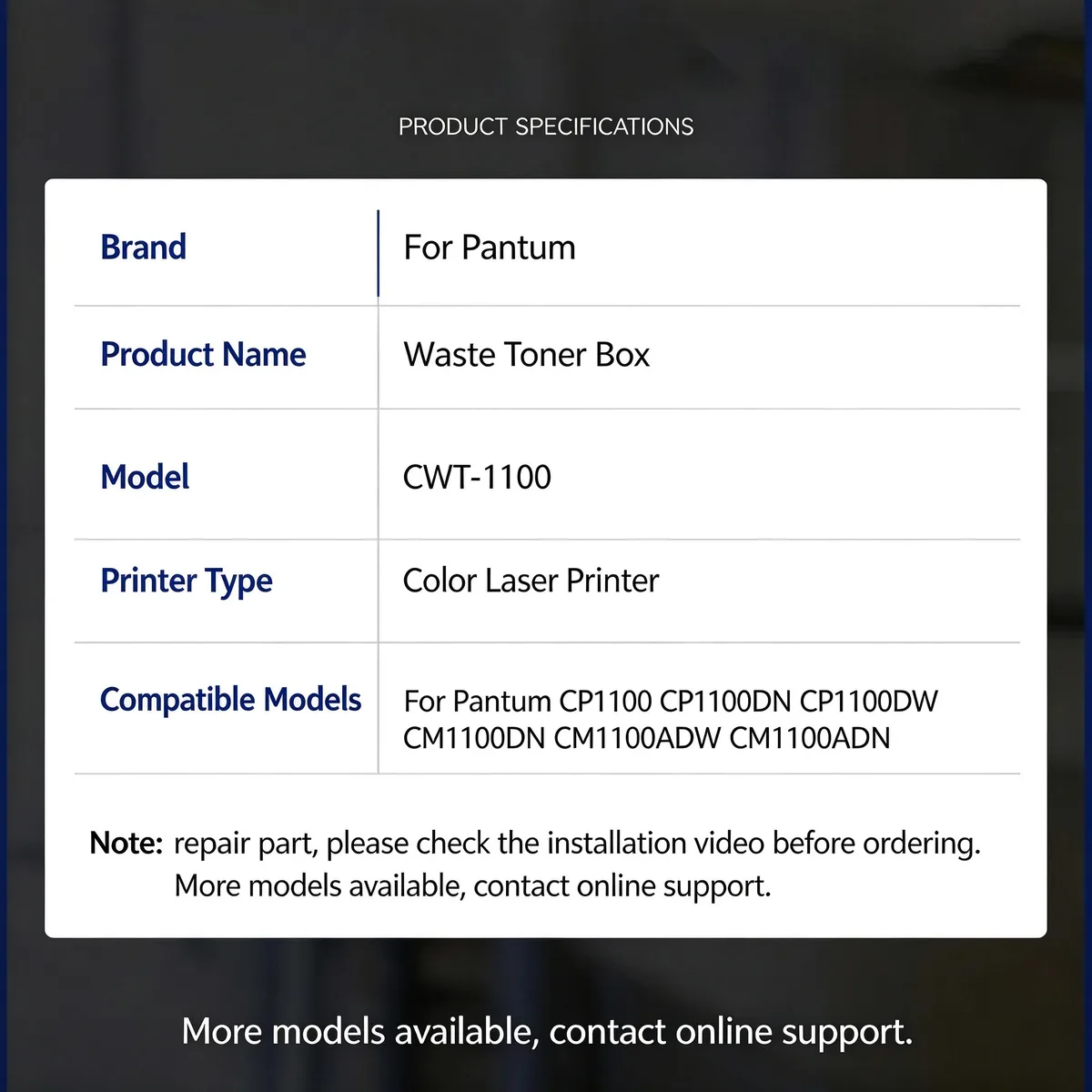 For Pantum CWT-1100 Waste Toner Box view 4