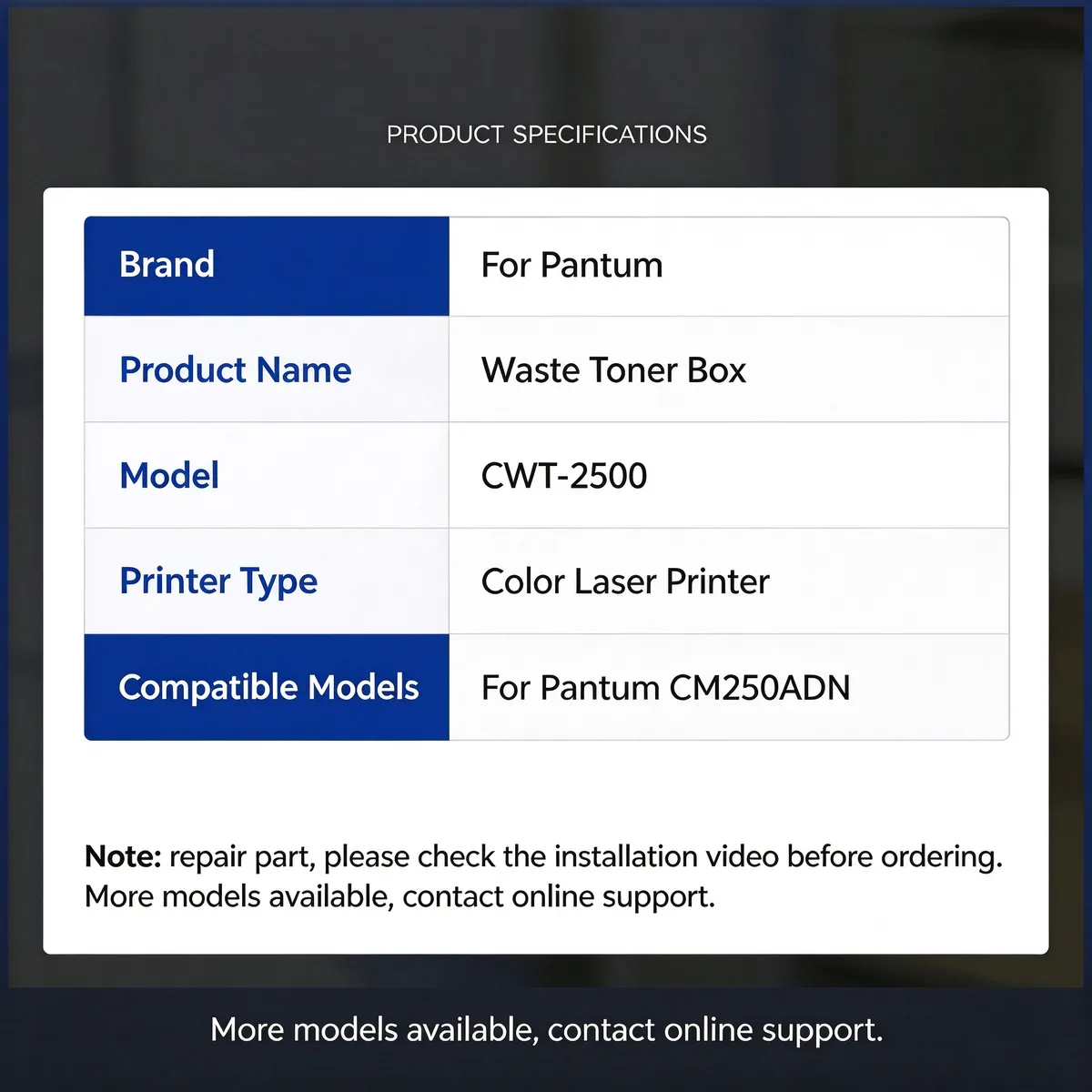 For Pantum CWT-2500 Waste Toner Box view 4