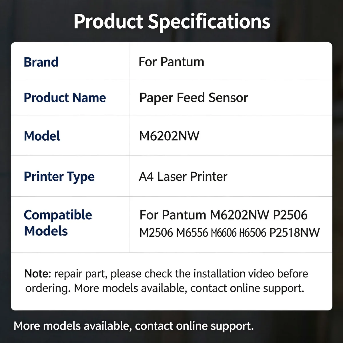 For Pantum M6202NW Paper Feed Sensor view 4