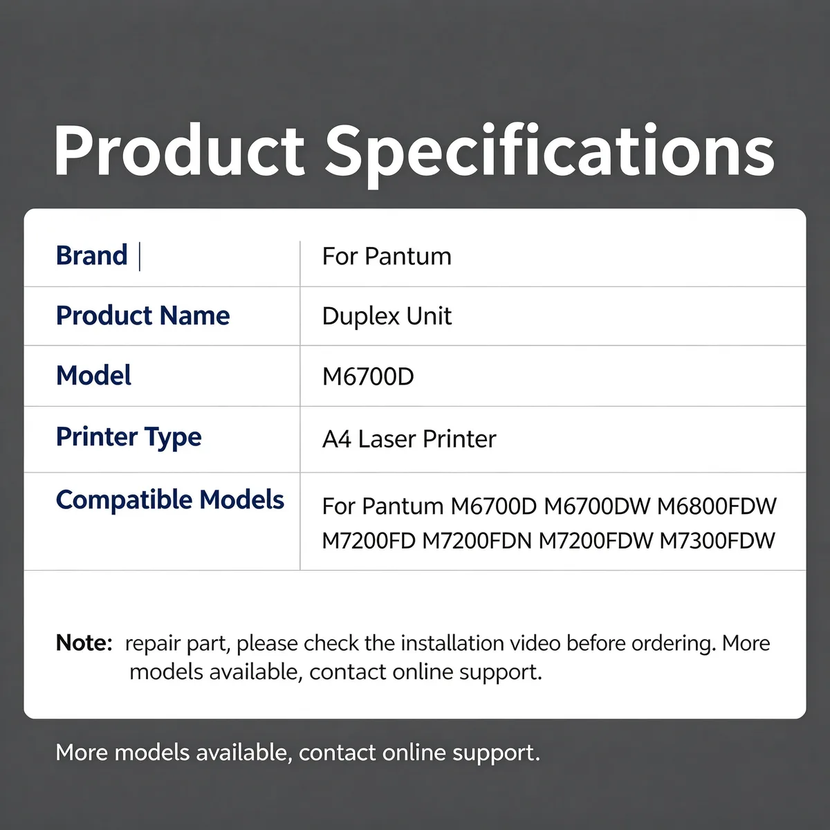 For Pantum M6700D Duplex Unit view 4