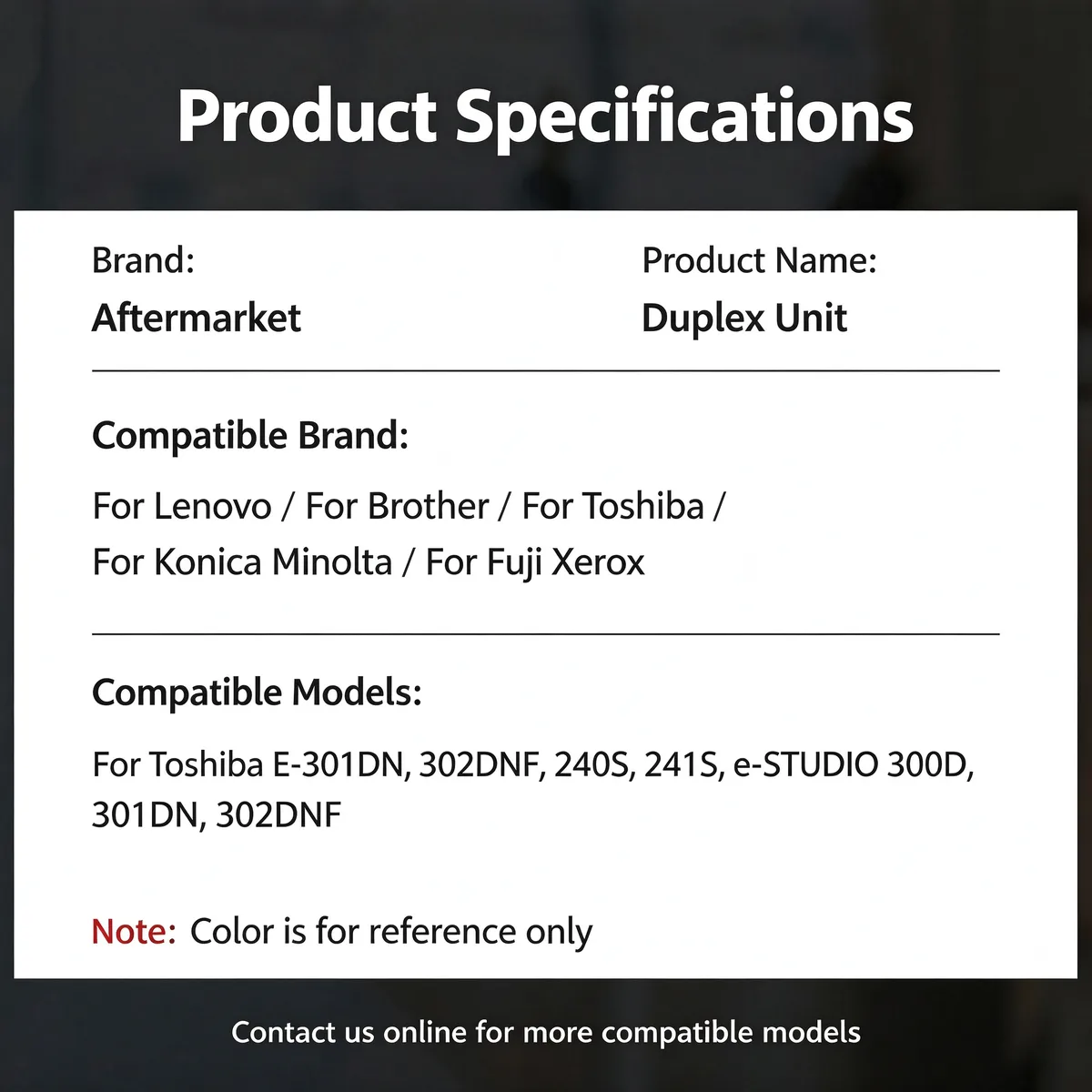 For Toshiba 302DNF Duplex Unit view 4